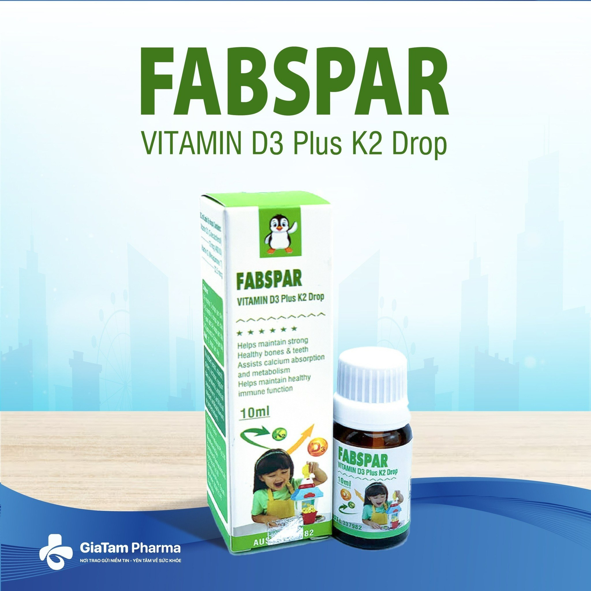 FABSPAR VITAMIN D3 PLUS K2 DROP Gia Tâm Pharma