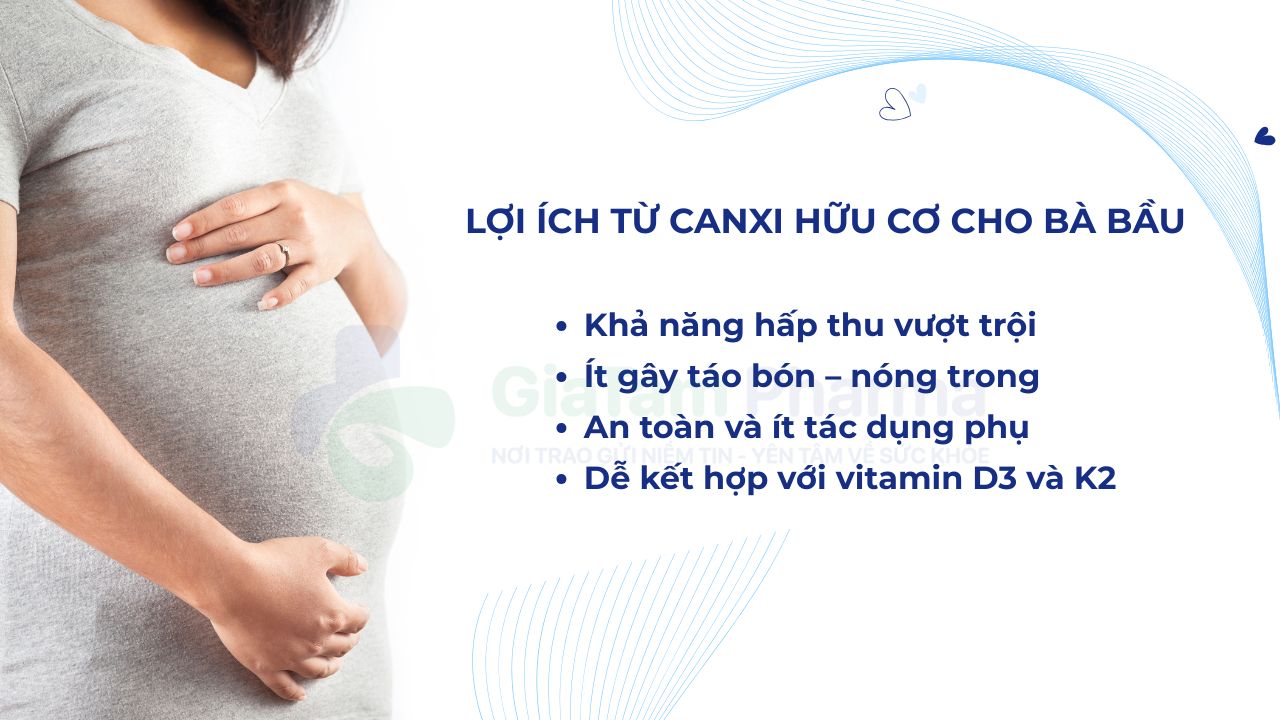 các loại canxi hữu cơ cho bà bầu